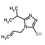 structure of CAS# 590376-67-3, 4-Allyl-5-Isopropyl-4H-1,2,4-Triazole-3-Thiol;5-(methylethyl)-4-prop-2-enyl-1,2,4-triazole-3-thiol;5-(propan-2-yl)-4-(prop-2-en-1-yl)-4H-1,2,4-triazole-3-thiol;MFCD03423412