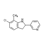 CAS 登录号：593233-50-2， 6-氯-7-甲基-2-(3-吡啶基)吲哚啉