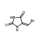 结构式 CAS# 597528-07-9, (5E)-5-(溴亚甲基)-2,4-咪唑烷二酮