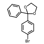 structure of CAS# 59793-76-9, 2-(4-Bromophenyl)-2-Phenyl-1,3-Dioxolane;4-Bromobenzophenone ethylene ketal