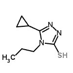 structure of CAS# 603981-93-7, 5-Cyclopropyl-4-propyl-4H-1,2,4-triazole-3-thiol;5-cyclopropyl-4-propyl-1,2,4-triazole-3-thiol;5-Cyclopropyl-4-propyl-4H-[1,2,4]triazole-3-thiol;5-Cyclopropyl-4-propyl-4H-1,2,4-triazole-3-thiol