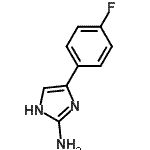 structure of CAS# 60472-17-5, 5-(4-Fluorophenyl)-1H-Imidazol-2-Amine;5-(4-fluorophenyl)-1H-imidazol-2-amine;MFCD11901324
