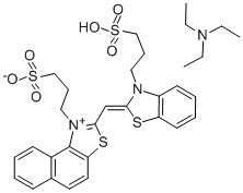 CAS 登录号：60760-42-1， 1-(3-磺基丙基)-2-[[3-(3-磺基丙基)-2(3H)-苯并噻唑亚基]甲基]萘并[1,2-d]噻唑鎓氢氧化物内盐三乙基铵盐
