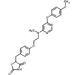 CAS 登录号：607723-33-1， 5-[4-(2-{[6-(4-甲氧基苯氧基)-4-嘧啶基](甲基)氨基}乙氧基)苄基]-1,3-噻唑烷-2,4-二酮