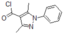 structure of CAS# 61226-20-8, 3,5-Dimethyl-1-Phenyl-1H-Pyrazole-4-Carbonylchloride;3,5-Dimethyl-1-Phenyl-1H-Pyrazole-4-Carbonyl Chloride 97%;3,5-DIMETHYL-1-PHENYL-1H-PYRAZOLE-4-CARBONYL CHLORIDE