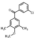 structure of CAS# 61259-85-6, (3-Chlorophenyl)(4-Methoxy-3,5-Dimethylphenyl)Methanone;3-Chloro-3',5'-dimethyl-4'-methoxybenzophenone;ZINC04242434