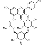 CAS 登录号：61358-52-9， 5,7-二羟基-2-(4-羟基苯基)-4-氧代-4H-苯并吡喃-3-基4-O-(6-O-乙酰基-beta-D-吡喃葡萄糖基)-6-脱氧-alpha-L-吡喃甘露糖苷