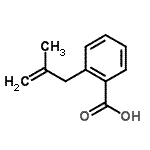 structure of CAS# 61436-89-3, 2-(2-Methyl-2-Propen-1-Yl)Benzoic Acid;2-(2-METHYL-2-PROPENYL)BENZOIC ACID;2-(2-METHYL-ALLYL)-BENZOIC ACID;MFCD02259915
