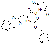 structure of CAS# 61464-33-3, (3S)-4-[(2,5-Dioxo-1-Pyrrolidinyl)Oxy]-4-Oxo-3-[[(Phenylmethoxy)Carbonyl]Amino]-Butanoic Acid Phenylmethyl Ester;CARBOBENZYLOXY-L-ASPARTIC ACID 4-BENZYL 1-(N-HYDROXYSUCCINIMIDE) ESTERS;Z-L-ASPARTIC ACID BETA-BENZYL ESTER ALPHA-N-HYDROXYSUCCINIMIDE ESTER;Z-L-ASPARTIC ACID BETA-BENZYL-ALPHA-HYDROXYSUCCINIMIDE DIESTER