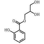 structure of CAS# 6170-45-2, 2,3-Dihydroxypropyl Salicylate;2-Hydroxybenzoic acid 2,3-dihydroxypropyl ester;Glycerol <wbr>1-salicyl<wbr>ate; Sali<wbr>cylic aci<wbr>d 2,3-dih<wbr>ydroxypro<wbr>pyl ester<wbr>; 1-Monos<wbr>alicylin;<wbr> 2,3-Dihy<wbr>droxyprop<wbr>yl salicy<wbr>late; Gly<wbr>cosal; Mo<wbr>nosalicyl<wbr>in; Salic<wbr>eral; Sal<wbr>iceryl