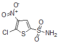 structure of CAS# 61714-46-3, 5-Chloro-4-Nitro-2-Thiophenesulfonamide;2-CHLORO-3-NITROTHIOPHENE-5-SULPHONAMIDE;5-Chloro-4-Nitrothiophene-2-Sulfonamide;2-CHLORO-3-NITROTHIOPHENE-5-SULFONAMIDE