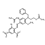 CAS 登录号：61968-27-2， 2-[{5-乙酰氨基-4-[(2-溴-4,6-二硝基苯基)偶氮]-2-甲氧基苯基}(苄基)氨基]乙基乙酸酯