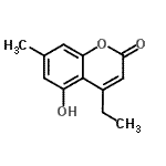 structure of CAS# 62036-49-1, 4-Ethyl-5-Hydroxy-7-Methyl-2H-Chromen-2-One;2H-1-benzopyran-2-one, 4-ethyl-5-hydroxy-7-methyl-;4-ethyl-5-hydroxy-7-methyl-2H-chromen-2-one;MFCD02080280