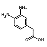 结构式 CAS# 621-43-2, (3,4-二氨基苯基)乙酸