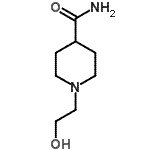 structure of CAS# 62124-30-5, 1-(2-Hydroxyethyl)-4-Piperidinecarboxamide;1-(2-Hydroxy-ethyl)-piperidine-4-carboxylic acid;1-(2-Hydroxy-ethyl)-piperidine-4-carboxylic acidamide;1-(2-HYDROXY-ETHYL)-PIPERIDINE-4-CARBOXYLICACIDAMIDE