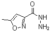 structure of CAS# 62438-03-3, 5-Methyl-3-Isoxazolecarboxylicacid Hydrazide;5-Methylisoxazole-3-Carbohydrazide;5-Methyl-3-Isoxazolecarbohydrazide;Nsc306459