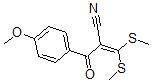 structure of CAS# 62455-63-4, alpha-[Bis(Methylthio)Methylene]-4-Methoxy-beta-Oxo-Benzenepropanenitrile;2-(4-METHOXYBENZOYL)-3,3-DI(METHYLTHIO)ACRYLONITRILE;3,3-BIS(METHYLTHIO)-2-(4-METHOXYPHENYL)ACRYLONITRILE