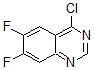 structure of CAS# 625080-60-6, 4-Chloro-6,7-Difluoro-Quinazoline