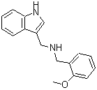 structure of CAS# 625409-25-8, 1-(1H-Indol-3-yl)-N-(2-methoxybenzyl)methanamine;(1 H -Indol-3-ylmethyl)-(2-methoxy-benzyl)-amine;(1H-indol-3-ylmethyl)(2-methoxybenzyl)amine;(1H-Indol-3-ylmethyl)-(2-methoxy-benzyl)-amine