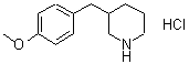 结构式 CAS# 625454-21-9, 3-(4-甲氧基苄基)哌啶盐酸盐(1:1)