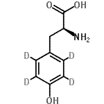 structure of CAS# 62595-14-6, L-(2,3,5,6-<Sup>2</Sup>H<Sub>4</Sub>)Tyrosine;<2',3',5',6'-2H4>-L-tyrosine;L-4-Hydroxyphenyl-2,3,5,6-d4-alanine;L-4-Hydroxyphenyl-d4-alanine