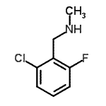 structure of CAS# 62924-64-5, 1-(2-Chloro-6-Fluorophenyl)-N-Methylmethanamine;[(6-chloro-2-fluorophenyl)methyl]methylamine;MFCD00013628;N-(2-Chloro-6-fluorobenzyl)-N-methylamine