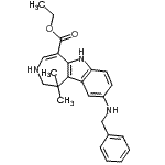 CAS 登录号：629663-32-7， 乙基9-(苄基氨基)-1,1-二甲基-1,2,3,6-四氢氮杂卓并[4,5-b]吲哚-5-羧酸酯
