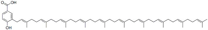 CAS 登录号：636-57-7， 3-[(2E,6E,10E,14E,18E,22E,26E,30E,34E)-3,7,11,15,19,23,27,31,35,39-十甲基二十四碳-2,6,10,14,18,22,26,30,34,38-十烯基]-4-羟基-苯甲酸