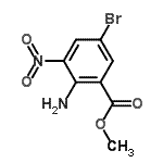 structure of CAS# 636581-61-8, Methyl 2-amino-5-bromo-3-nitrobenzoate;2-Amino-5-bromo-3-nitro-benzoic acid methyl ester;BENZOIC ACID,2-AMINO-5-BROMO-3-NITRO-, METHYL ESTER;MFCD11977624