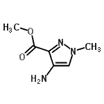 结构式 CAS# 637336-53-9, 甲基4-氨基-1-甲基-1H-吡唑-3-羧酸酯