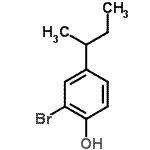 structure of CAS# 63762-55-0, 2-Bromo-4-Sec-Butylphenol;2-BROMO-4-(2-HYDRAZINO-THIAZOL-4-YL)-PHENYLAMINE;2-bromo-4-(methylpropyl)phenol;2-bromo-4-(sec-butyl)phenol