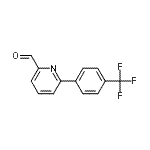 structure of CAS# 638214-10-5, 6-[4-(Trifluoromethyl)phenyl]-2-pyridinecarbaldehyde;6-[(4-Trifluoromethyl)phenyl]pyridine-2-carbaldehyde;6-[(4-Trifluoromethyl)phenyl]-pyridine-2-carbaldehyde;6-[4-(Trifluoromethyl)phenyl]-2-pyridinecarbaldehyde