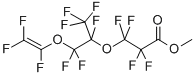 structure of CAS# 63863-43-4, Methyl Perfluoro(5-Methyl-4,7-Dioxanon-8-Enoate);Methyl 3-[1-[Difluoro-(1,2,2-Trifluoroethenoxy)Methyl]-1,2,2,2-Tetrafluoro-Ethoxy]-2,2,3,3-Tetrafluoro-Propanoate;3-[1-[Difluoro-(1,2,2-Trifluoroethenoxy)Methyl]-1,2,2,2-Tetrafluoroethoxy]-2,2,3,3-Tetrafluoropropanoic Acid Methyl Ester;3-[1-[Difluoro-(1,2,2-Trifluoroethenoxy)Methyl]-1,2,2,2-Tetrafluoro-Ethoxy]-2,2,3,3-Tetrafluoro-Propionic Acid Methyl Ester