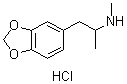 结构式 CAS# 64057-70-1, 1-(1,3-苯并二氧戊环-5-基)-N-甲基丙烷-2-胺盐酸盐