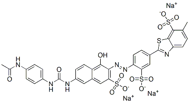 CAS#: 6417-31-8， Trisodium 2-[4-[[6-[[[[4-(Acetamido)Phenyl]Amino]Carbonyl]Amino]-1-Hydroxy-3-Sulphonato-2-Naphthyl]Azo]-3-Sulphonatophenyl]-6-Methylbenzothiazole-7-Sulphonate