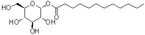 结构式 CAS# 64395-91-1, 1-O-月桂酰-alpha-D-吡喃葡萄糖