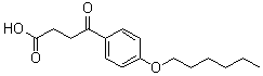 structure of CAS# 64779-14-2, 4-(Hexyloxy)-gamma-Oxo-Benzenebutanoic Acid;4-(4-Hexoxyphenyl)-4-Oxo-Butanoic Acid;4-(4-Hexoxyphenyl)-4-Keto-Butyric Acid;Btb 10249