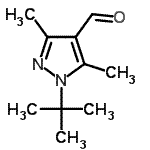 structure of CAS# 647824-51-9, 3,5-Dimethyl-1-(2-methyl-2-propanyl)-1H-pyrazole-4-carbaldehyde;1-(TERT-BUTYL)-3,5-DIMETHYL-1H-PYRAZOLE-4-CARBALDEHYDE;1-(tert-Butyl)-3,5-dimethyl-1H-pyrazole-4-carboxaldehyde;1-(tert-Butyl)-3,5-dimethyl-4-formyl-1H-pyrazole