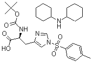 structure of CAS# 65057-34-3, Nalpha-Boc-N-tosyl-L-histidine dicyclohexylamine salt;(2S)-2-(Tert-Butoxycarbonylamino)-3-[1-(4-Methylphenyl)Sulfonylimidazol-4-Yl]Propanoic Acid;N-Cyclohexylcyclohexanamine;(2S)-2-[(Tert-Butoxy-Oxomethyl)Amino]-3-[1-(4-Methylphenyl)Sulfonyl-4-Imidazolyl]Propanoic Acid;N-Cyclohexylcyclohexanamine;(2S)-2-(Tert-Butoxycarbonylamino)-3-[1-(4-Methylphenyl)Sulfonylimidazol-4-Yl]Propionic Acid;Dicyclohexylamine