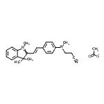 CAS 登录号：65122-06-7， 2-[(E)-2-{4-[(2-氰基乙基)(甲基)氨基]苯基}乙烯基]-1,3,3-三甲基-3H-吲哚鎓乙酸盐