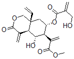 structure of CAS# 65388-17-2, (4aR)-3,4,4abeta,5,6,7,8,8alpha-Octahydro-8abeta-Vinyl-5beta-Hydroxy-7beta-[(2-Hydroxymethyl-1-Oxo-2-Propenyl)Oxy]-alpha,4-Bis(Methylene)-3-Oxo-1H-2-Benzopyran-6alpha-Acetic Acid Methyl Ester;[(4Ar,5R,6S,7S,8Ar)-5-Hydroxy-6-(1-Methoxycarbonylvinyl)-4-Methylene-3-Oxo-8A-Vinyl-1,4A,5,6,7,8-Hexahydroisochromen-7-Yl] 2-(Hydroxymethyl)Prop-2-Enoate;2-(Hydroxymethyl)Prop-2-Enoic Acid [(4Ar,5R,6S,7S,8Ar)-5-Hydroxy-6-(1-Methoxycarbonylvinyl)-4-Methylene-3-Oxo-8A-Vinyl-1,4A,5,6,7,8-Hexahydroisochromen-7-Yl] Ester;2-Methylolacrylic Acid [(4Ar,5R,6S,7S,8Ar)-6-(1-Carbomethoxyvinyl)-5-Hydroxy-3-Keto-4-Methylene-8A-Vinyl-1,4A,5,6,7,8-Hexahydroisochromen-7-Yl] Ester