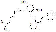 CAS#: 66176-09-8， (Z)-7-[(1R)-3alpha,5alpha-Dihydroxy-2beta-[(E)-2-[2-(2-Phenylethyl)-1,3-Dioxolan-2-Yl]Ethenyl]Cyclopentan-1alpha-Yl]-5-Heptenoic Acid Methyl Ester