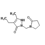 CAS#: 663196-60-9， 4-Ethyl-5-methyl-2-[(2-oxo-1-pyrrolidinyl)methyl]-1,2-dihydro-3H-pyrazol-3-one