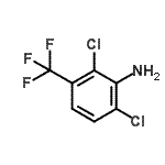 structure of CAS# 6656-72-0, 2,6-Dichloro-3-(Trifluoromethyl)Aniline;2,6-Dichloro-3-(trifluoromethyl)phenylamine;3-Amino-2,4-dichlorobenzotrifluoride;MFCD11226279