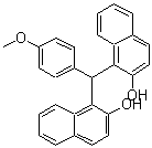 structure of CAS# 66595-89-9, 1,1'-[(4-Methoxyphenyl)methylene]di(2-naphthol);1,1'-[(4-Methoxyphenyl)methanediyl]bis(2-hydroxynaphthalene);1,1'-[(4-<wbr>Methoxyph<wbr>enyl)meth<wbr>anediyl]b<wbr>is(2-hydr<wbr>oxynaphth<wbr>alene), 4<wbr>-[Bis(2-h<wbr>ydroxynap<wbr>hth-1-yl)<wbr>methyl]an<wbr>isole;1,1'-[(4-<wbr>Methoxyph<wbr>enyl)meth<wbr>anediyl]b<wbr>is(2-hydr<wbr>oxynaphth<wbr>alene); 4<wbr>-[Bis(2-h<wbr>ydroxynap<wbr>hth-1-yl)<wbr>methyl]an<wbr>isole