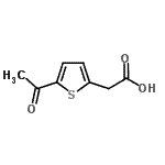 structure of CAS# 66738-55-4, (5-Acetyl-2-thienyl)acetic acid;(5-Acetylthien-2-yl)acetic acid;(5-acetylthiophen-2-yl)acetic acid;(5-Acetyl-thiophen-2-yl)-acetic acid