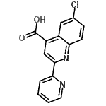 structure of CAS# 667412-62-6, 6-Chloro-2-(2-pyridinyl)-4-quinolinecarboxylic acid;6-chloro-2-(2-pyridyl)quinoline-4-carboxylic acid;6-chloro-2-(pyridin-2-yl)quinoline-4-carboxylic acid;6-Chloro-2-pyridin-2-ylquinoline-4-carboxylic acid