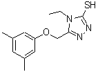 structure of CAS# 667413-42-5, 5-[(3,5-Dimethylphenoxy)methyl]-4-ethyl-4H-1,2,4-triazole-3-thiol;5-(3,5-Di<wbr>methyl-ph<wbr>enoxymeth<wbr>yl)-4-eth<wbr>yl-4H-[1,<wbr>2,4]triaz<wbr>ole-3-thi<wbr>ol;5-[(3,5-d<wbr>imethylph<wbr>enoxy)met<wbr>hyl]-4-et<wbr>hyl-1,2,4<wbr>-triazole<wbr>-3-thiol;5-[(3,5-D<wbr>imethylph<wbr>enoxy)met<wbr>hyl]-4-et<wbr>hyl-4H-1,<wbr>2,4-triaz<wbr>ole-3-thi<wbr>ol