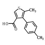 structure of CAS# 667435-56-5, 5-Methyl-4-(4-methylphenyl)-3-thiophenecarboxylic acid;5-Methyl-4-(4-methylphenyl)thiophene-3-carboxylic acid;5-METHYL-4-(4-METHYLPHENYL)THIOPHENE-3-CARBOXYLICACID;MFCD03419886