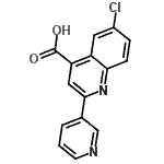 结构式 CAS# 669709-49-3, 6-氯-2-(3-吡啶基)-4-喹啉羧酸